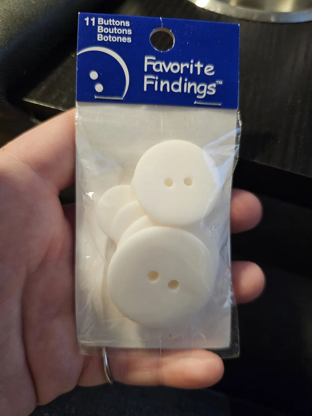 New Sewing Button Lot – Favorite Findings & Loops & Threads White Buttons (14 To